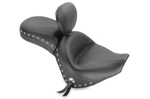 Kawasaki Vulcan 900 Classic One-Piece Seat - Mustang Motorcycle - Driver Backrest Studs - Black - `06-`21 Kawasaki Vulcan 900 Classic One-Piece Seat - Mustang Motorcycle - Driver Backrest Studs - Black - `06-`21